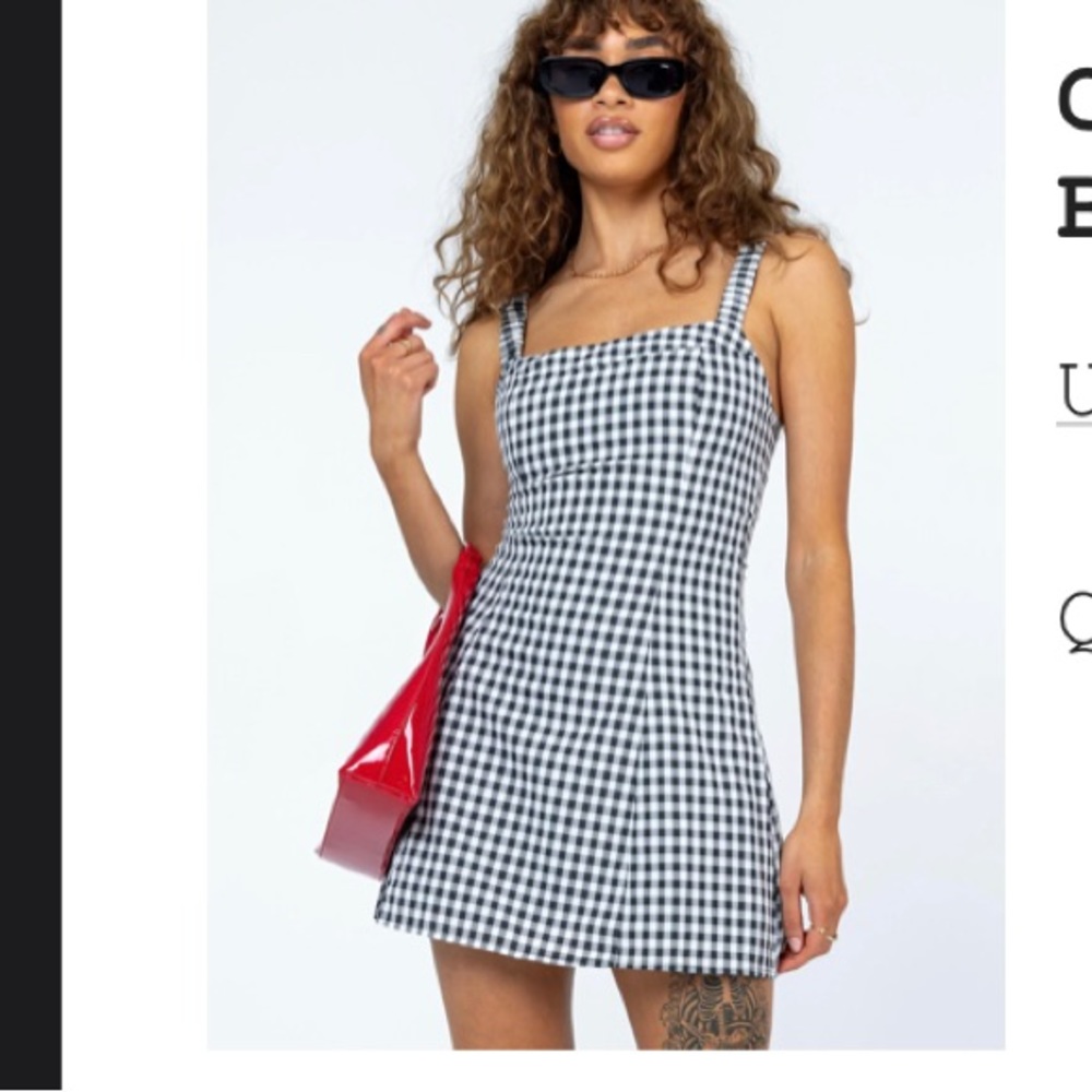 Princess Polly Black & White Gingham Dress